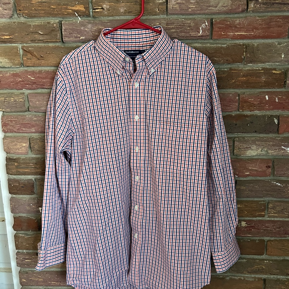 Croft & Barrow Casual Blue and Red Gingham Shirt